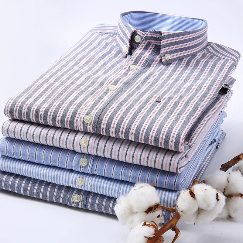 Cotton long-sleeve shirts for men