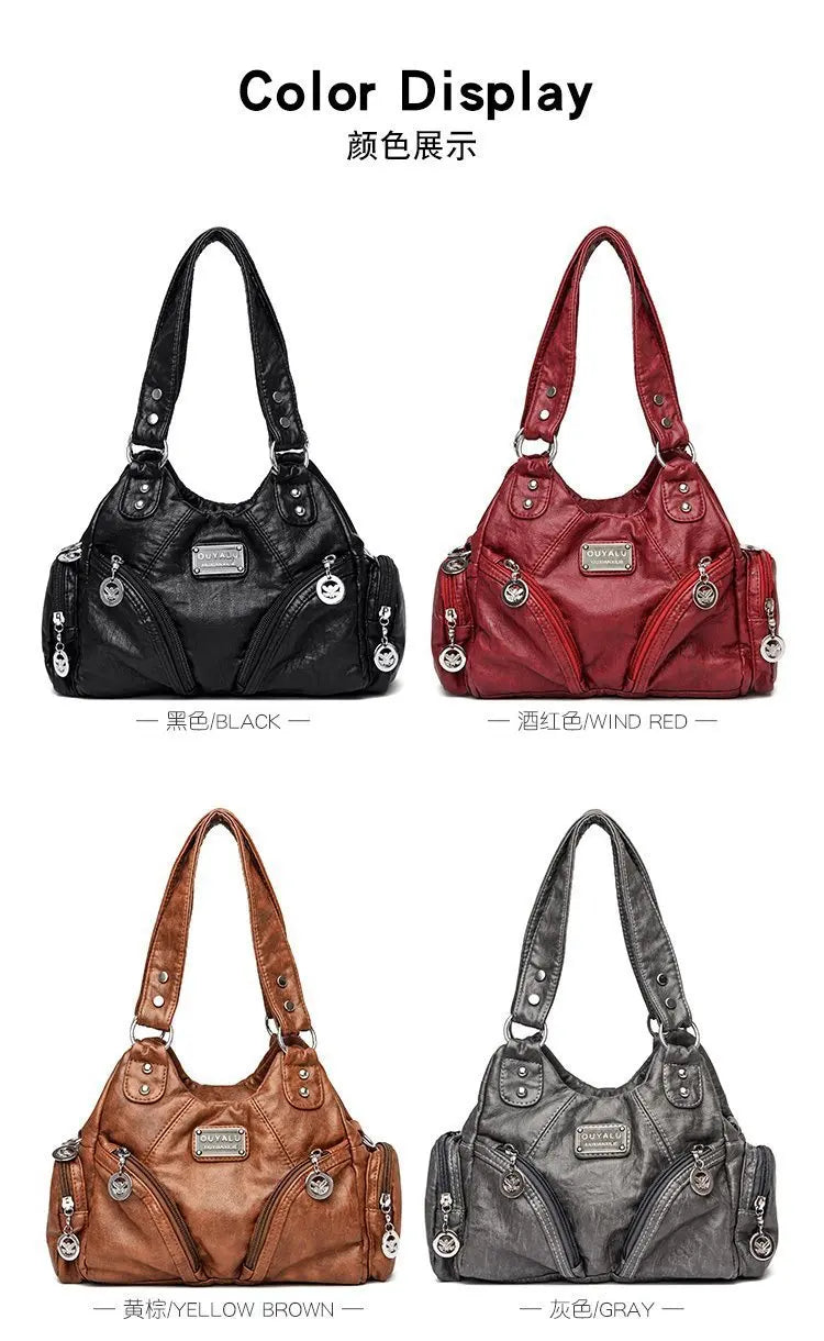 Y2K Crossbody – Retro PU Leather Biker Bag