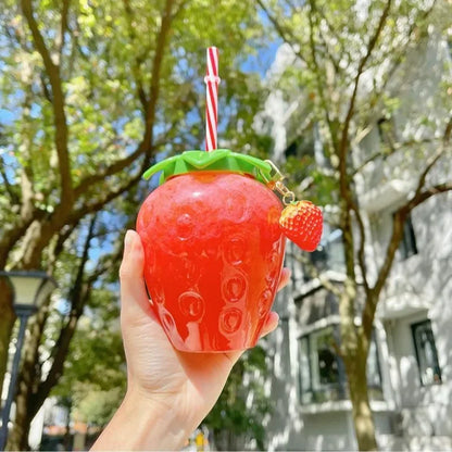 Strawberry Straw Water Bottle