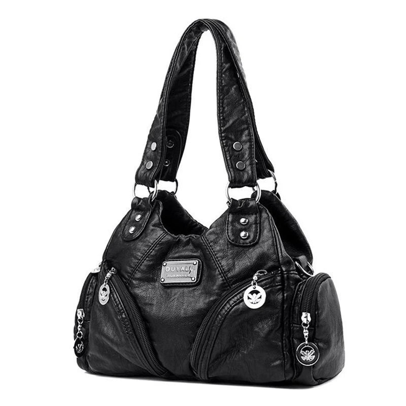 Y2K Crossbody – Retro PU Leather Biker Bag