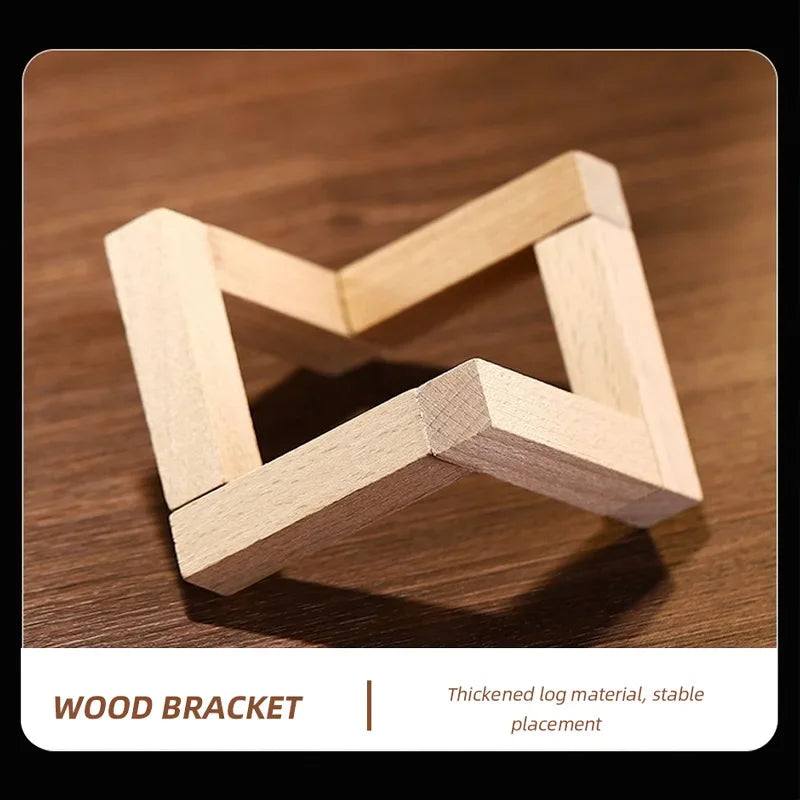 Glass Cup With Wood Stand