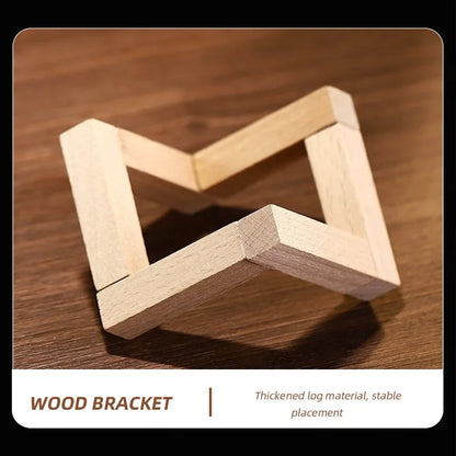 Glass Cup With Wood Stand