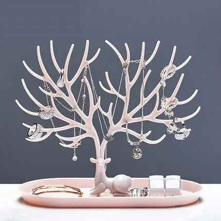Jewelry Organizer Stand – Deer Antler Tray for Rings, Necklaces & Earrings