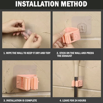 Wall Mounted Mop Organizer