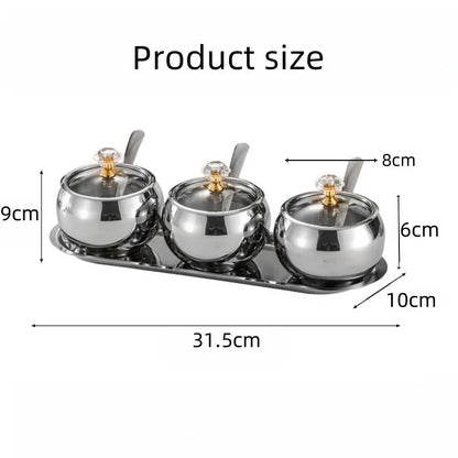 Gold and Silver  Kitchen Condiment Pots