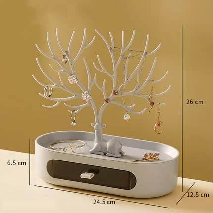 Jewelry Organizer Stand – Deer Antler Tray for Rings, Necklaces & Earrings