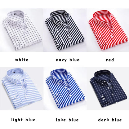 Men‘s Long Sleeved Striped Casual Shirt