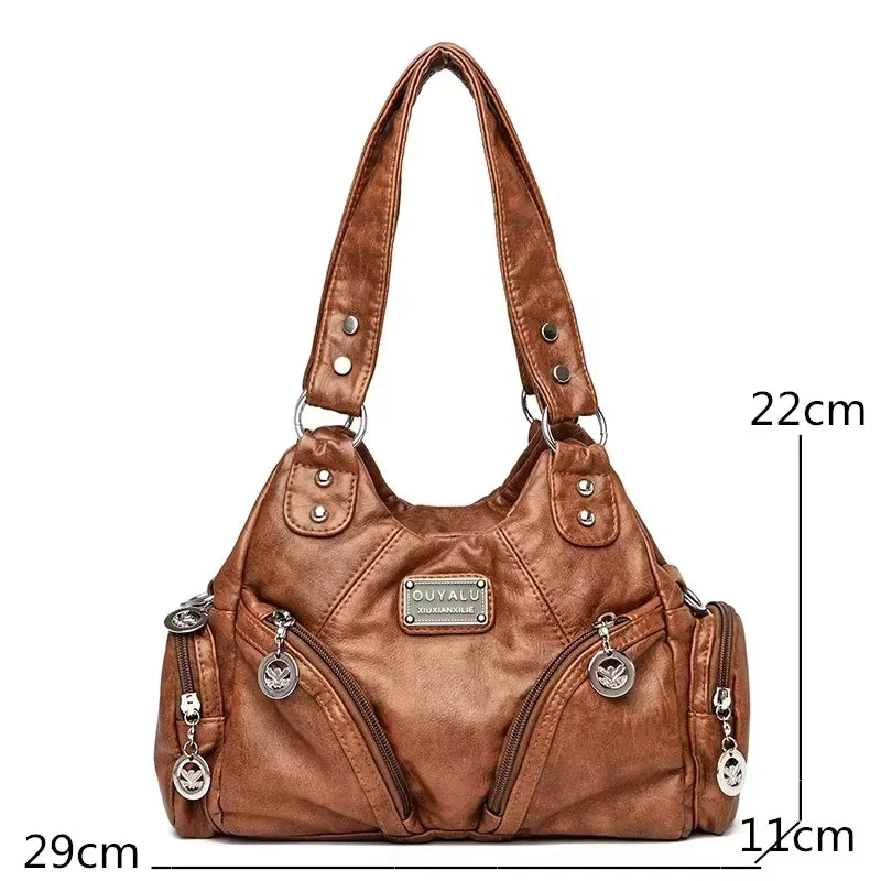 Y2K Crossbody – Retro PU Leather Biker Bag