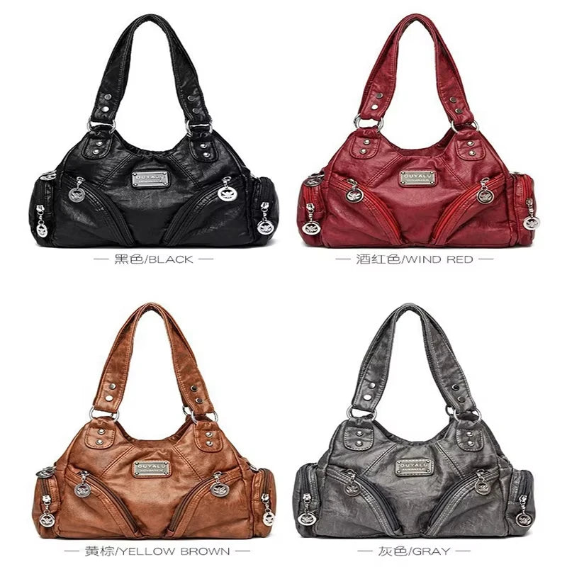 Y2K Crossbody – Retro PU Leather Biker Bag