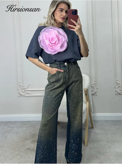Vintage Female Tops with Flower