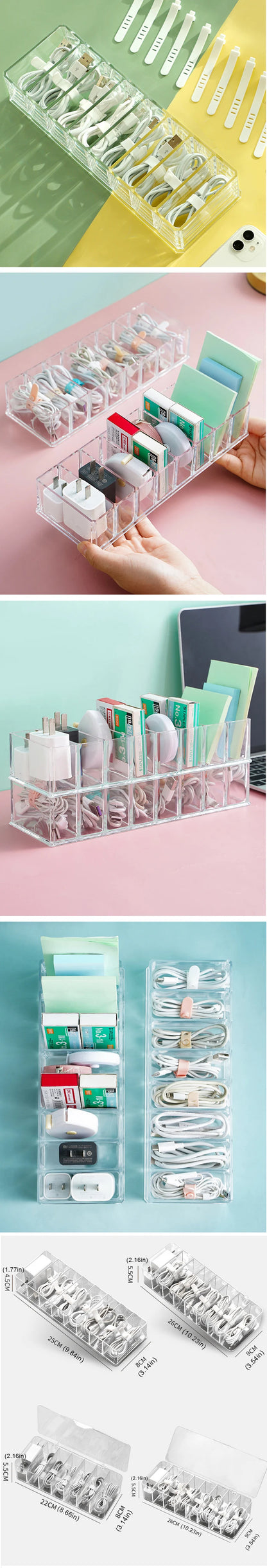 transparent Cable Mobile Phone Storage Box
