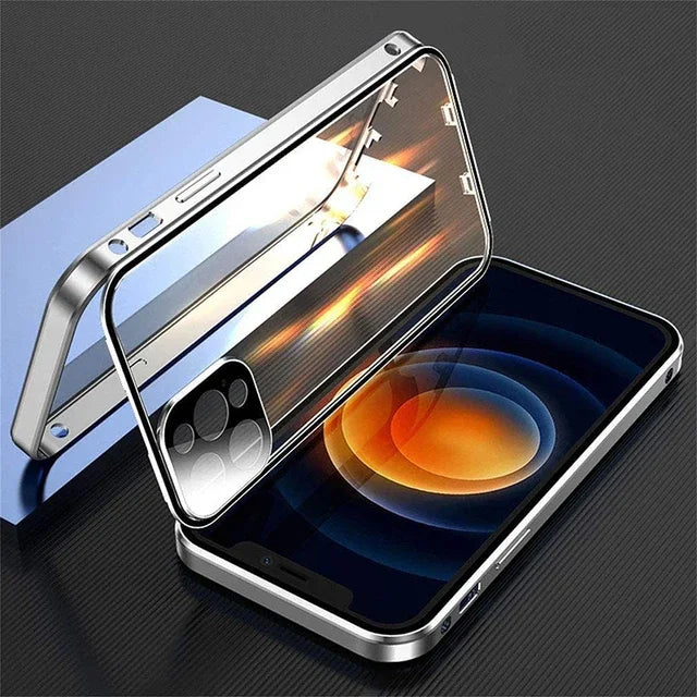 lear Magnetic Glass Case – 360° Protection for iPhone 12–16 Series