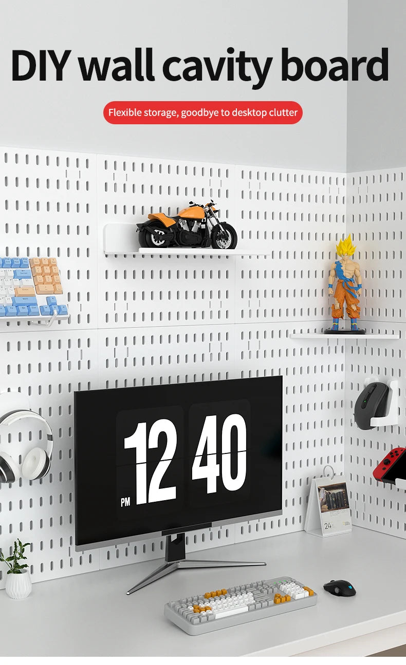 Pegboard Wall Display Kit – Modular Punch-Free Panels for Craft Room & Office Storage