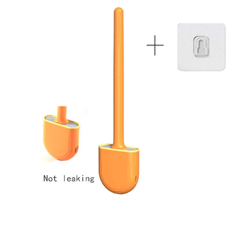 Clean Ease Wall-Mounted Toilet Brush – Long Handle Silicone Soft Bristles