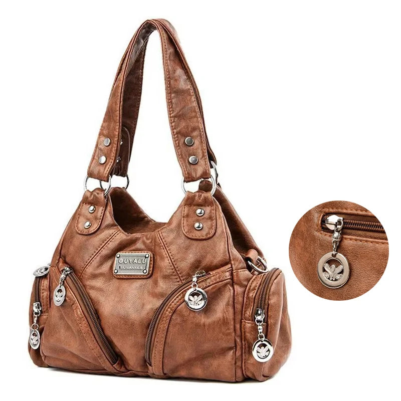 Y2K Crossbody – Retro PU Leather Biker Bag