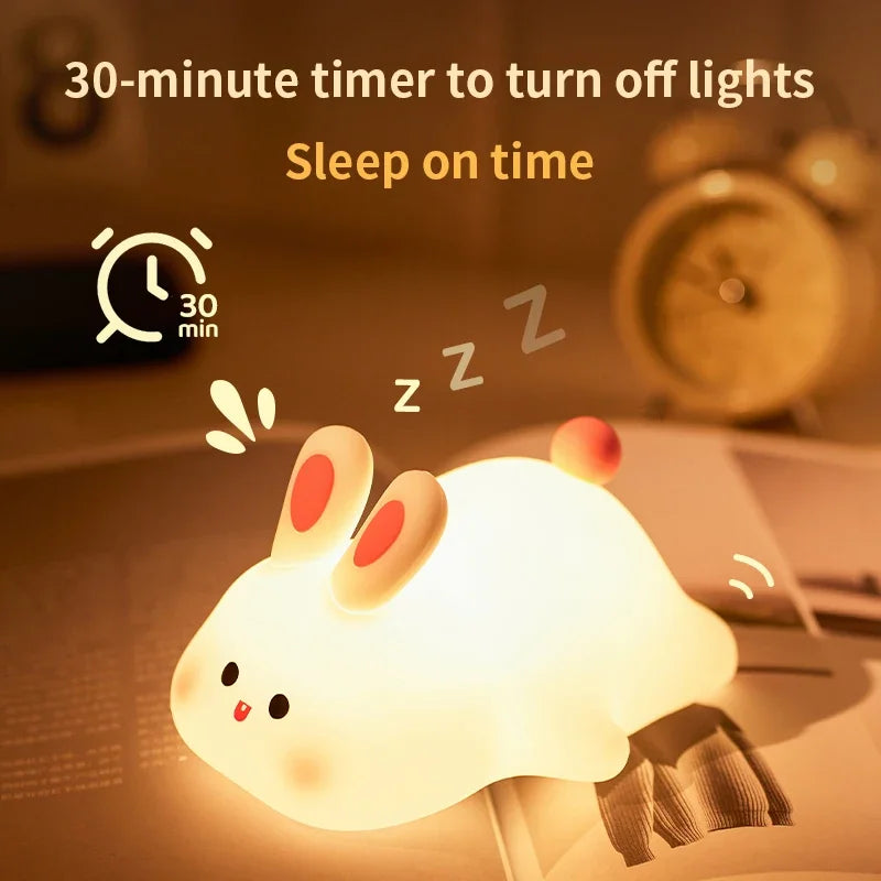 Silicone Bunny Night Light – Touch Sensor Lamp for Kids, Babies & Nursery Decor