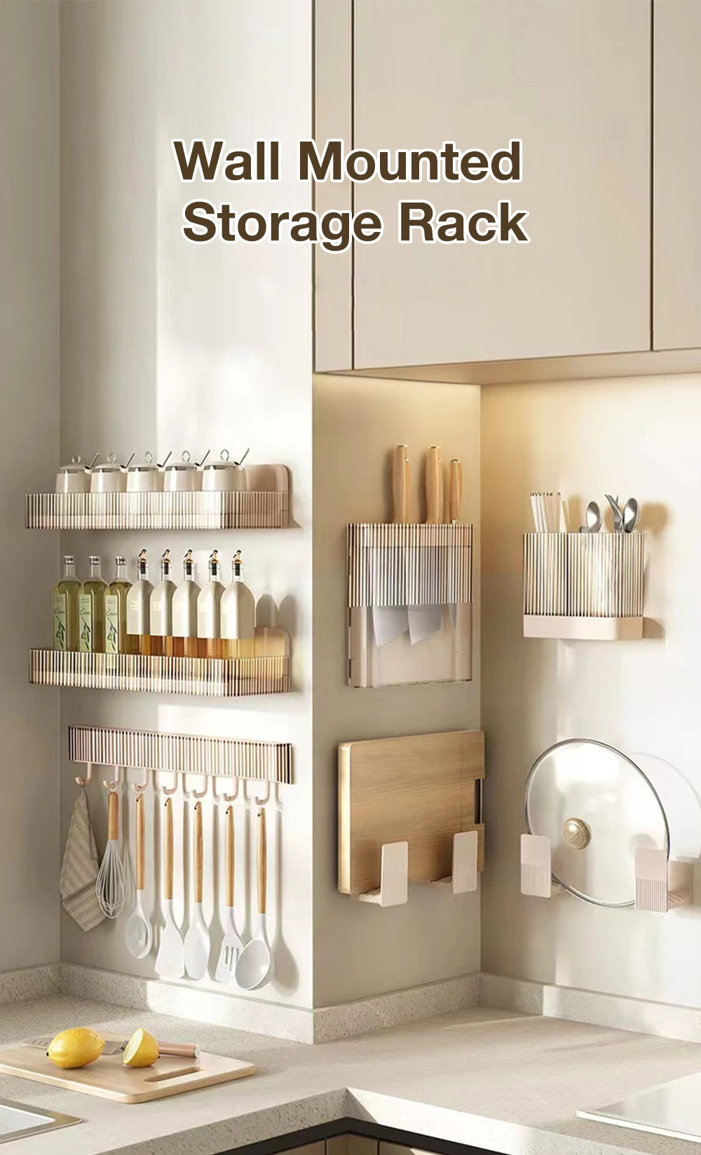 Kitchen Multifunctional Spice Mounted Rack Wall