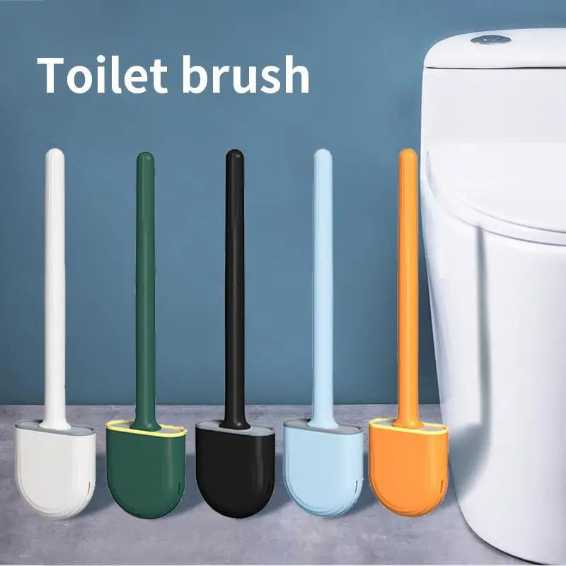 Clean Ease Wall-Mounted Toilet Brush – Long Handle Silicone Soft Bristles