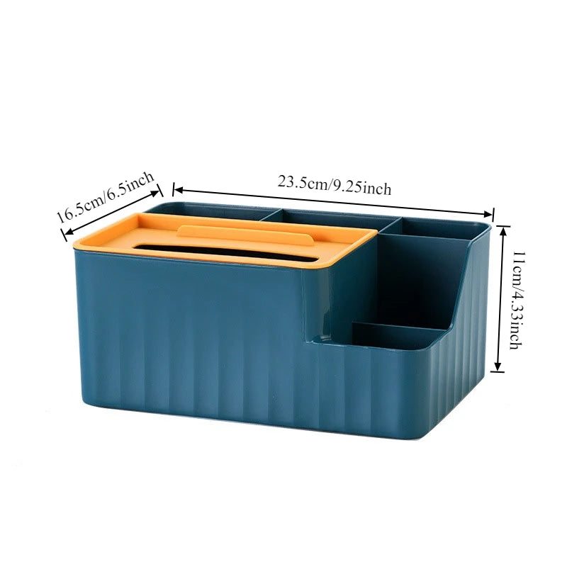Multi-Function Tissue Organizer – Pen & Remote Storage Box for Office or Home