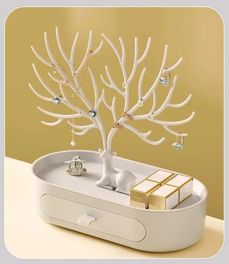 Jewelry Organizer Stand – Deer Antler Tray for Rings, Necklaces & Earrings