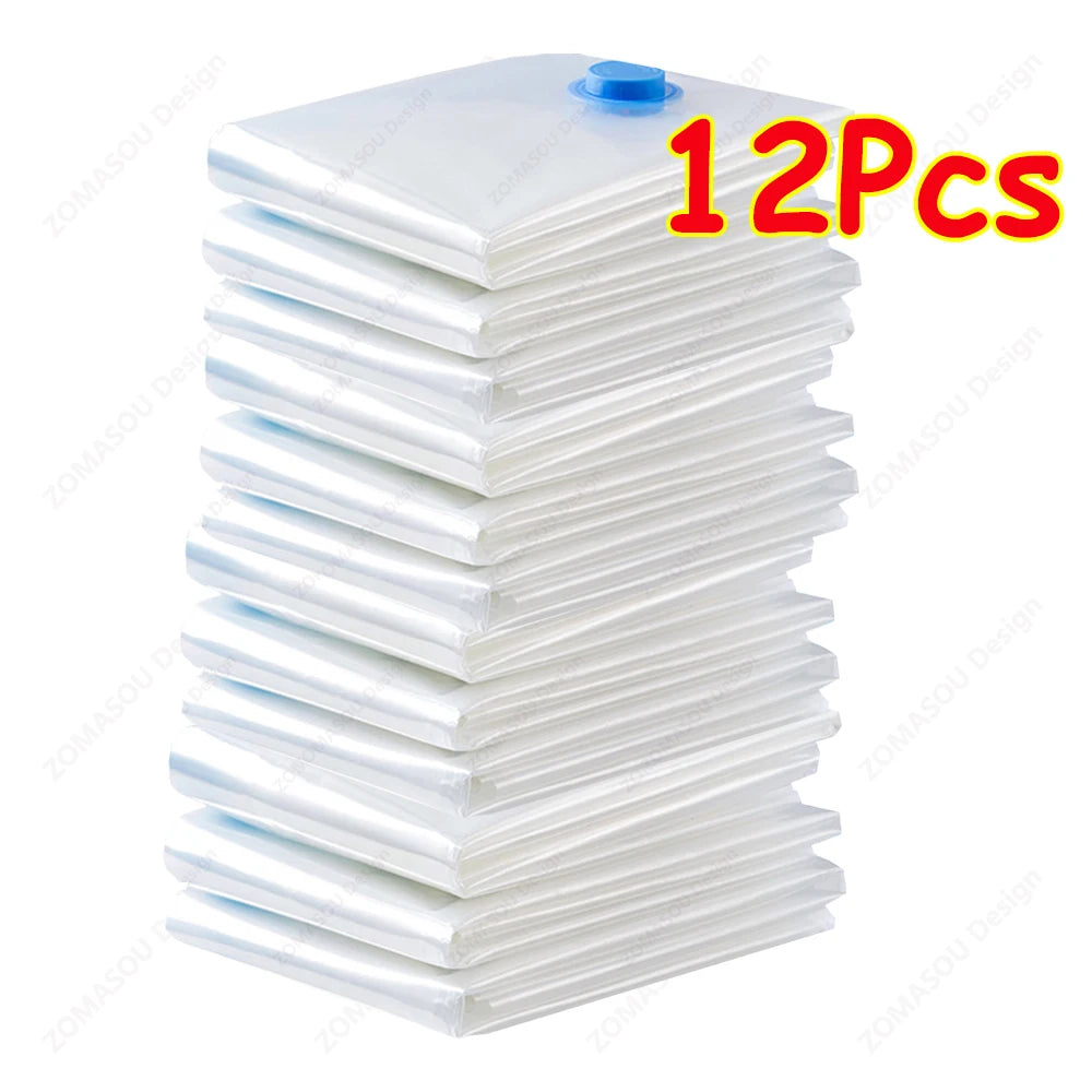 Vacuum Storage Bags – Clear Reusable Compression Set with Hand Pump