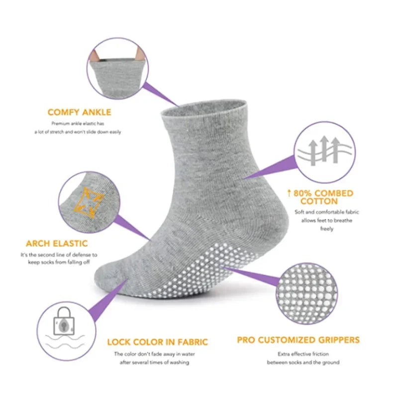 Non-Slip Kids Socks with Grip