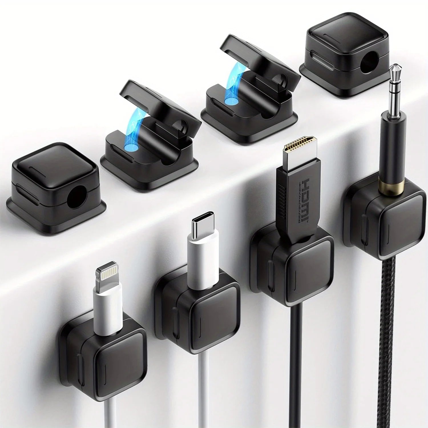 Magnetic Cable Organizer – Compact Cord Holder Clips for Desk & Appliances