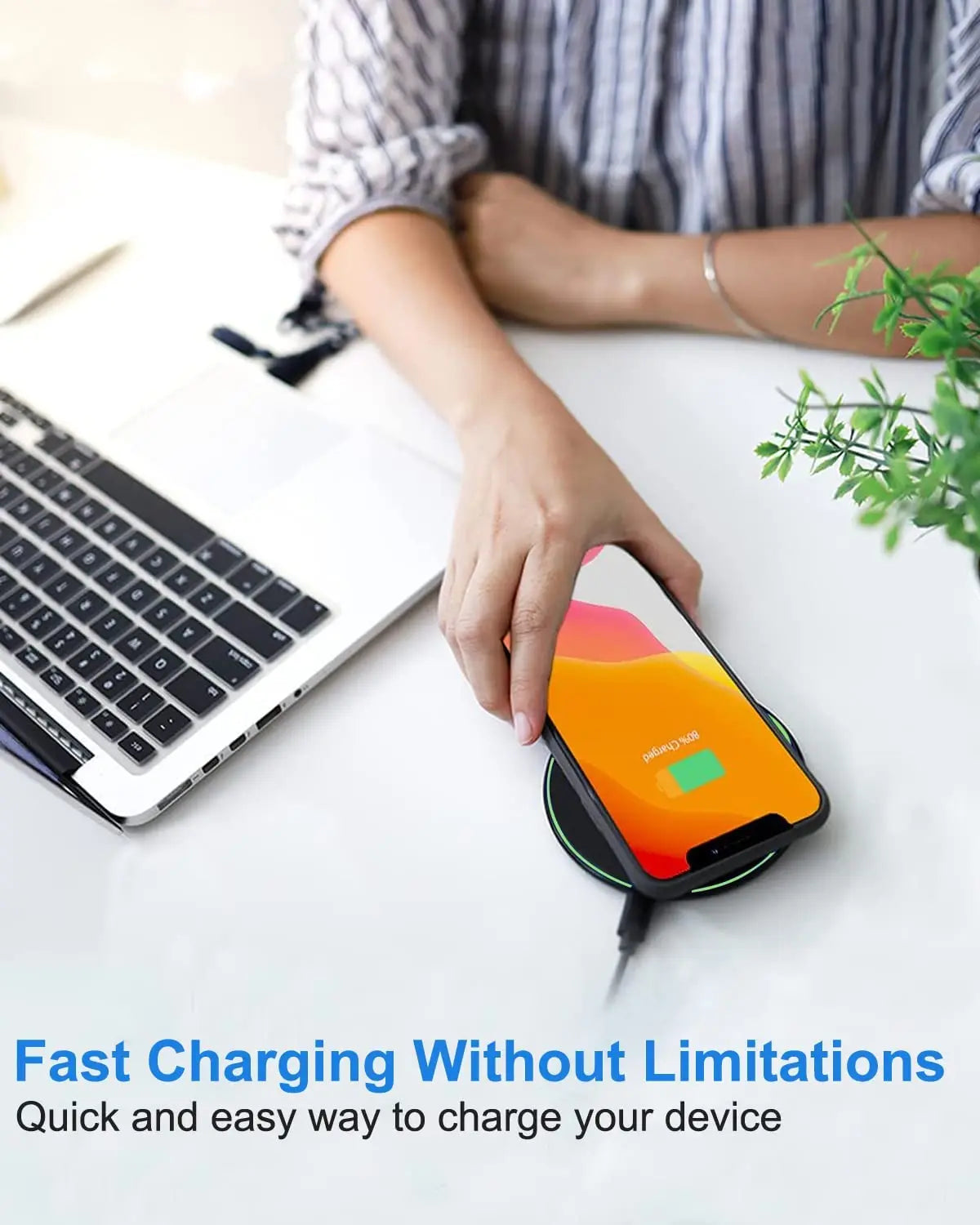100W – Fast Wireless Charging Pad Station for iPhone & Android Devices