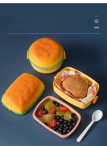 Hamburger Plastic Lunch Box
