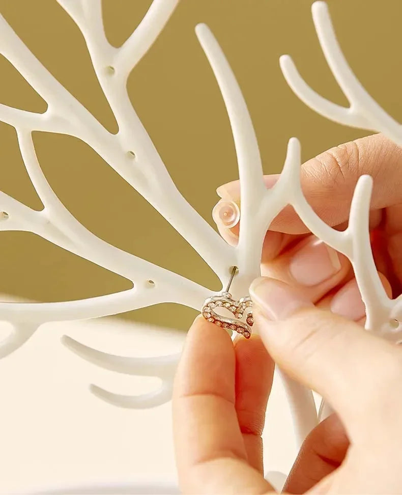Jewelry Organizer Stand – Deer Antler Tray for Rings, Necklaces & Earrings
