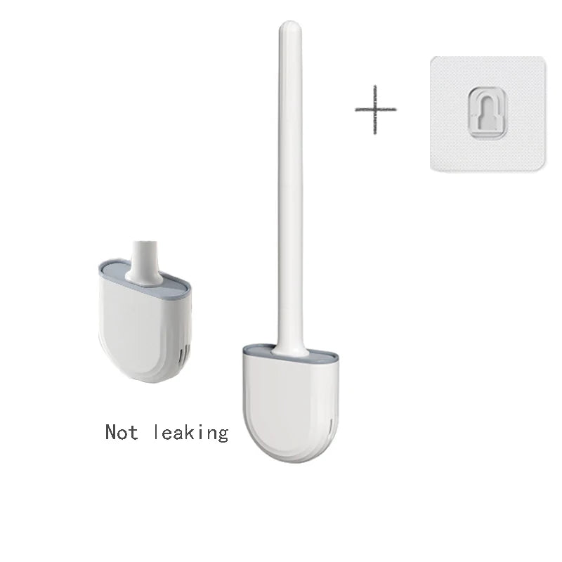 Clean Ease Wall-Mounted Toilet Brush – Long Handle Silicone Soft Bristles
