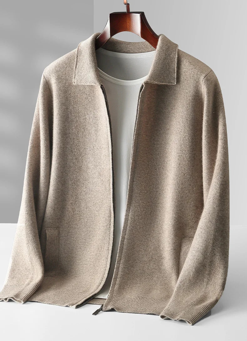 Men's 100% cashmere cardigan sweater