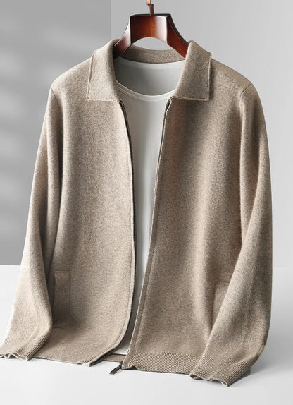 Men's 100% cashmere cardigan sweater