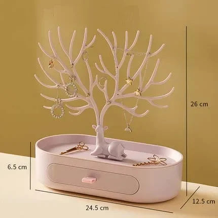Jewelry Organizer Stand – Deer Antler Tray for Rings, Necklaces & Earrings