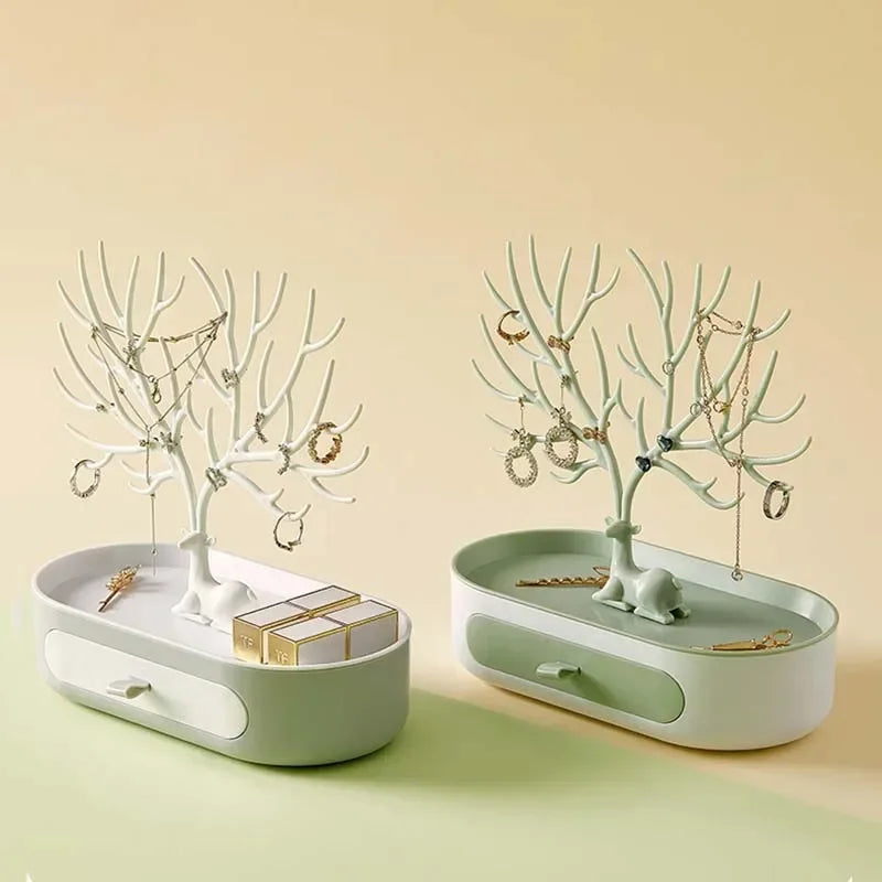 Jewelry Organizer Stand – Deer Antler Tray for Rings, Necklaces & Earrings