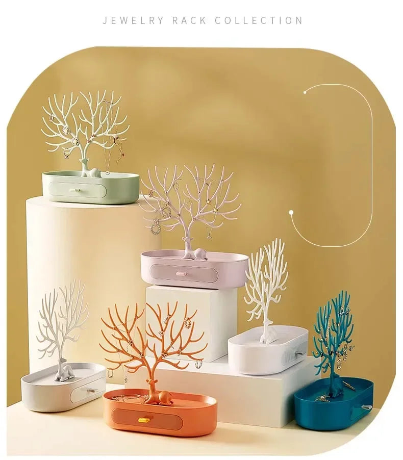 Jewelry Organizer Stand – Deer Antler Tray for Rings, Necklaces & Earrings