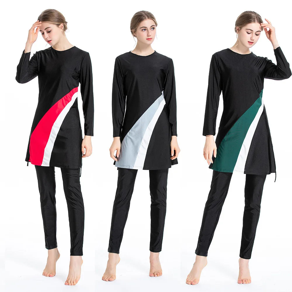 Flora Cover Modest Burkini – Long Sleeve Hijab Swim Dress with Cap & Pants