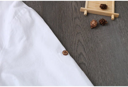 Cotton Embroidery Loose Long White Shirts