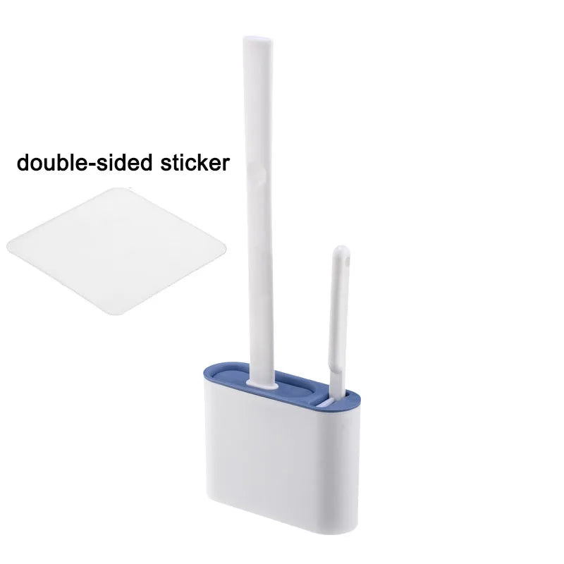 Clean Ease Wall-Mounted Toilet Brush – Long Handle Silicone Soft Bristles