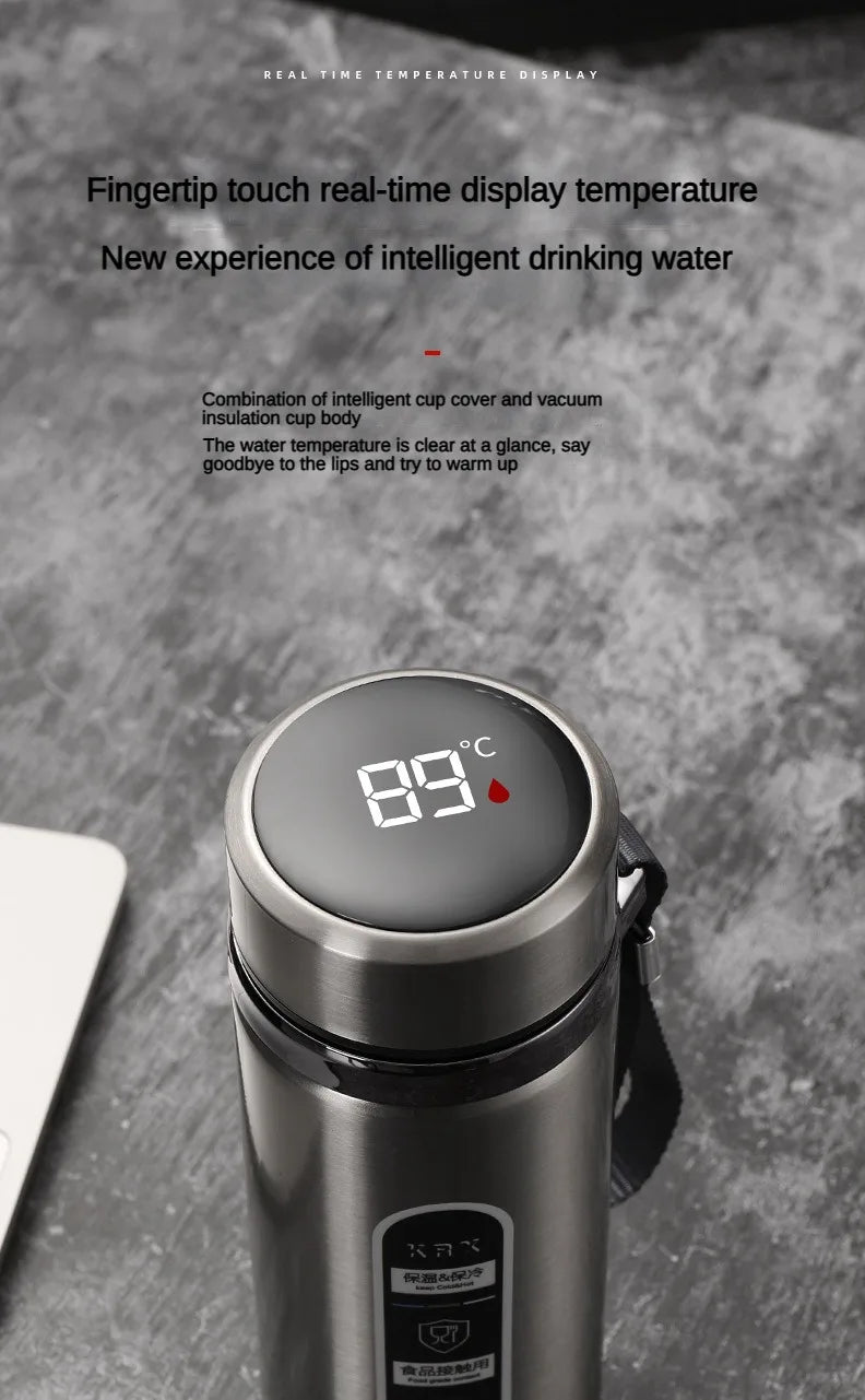 Stainless Steel Thermos Bottle with LED Temperature Display