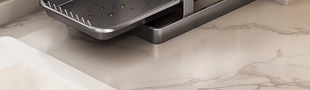Kitchen Knife Holder – Countertop Storage Rack with Drain Tray & Multi-Function Organizer