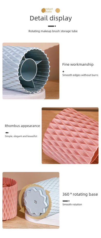 360° Rotating Makeup Brushes Holder