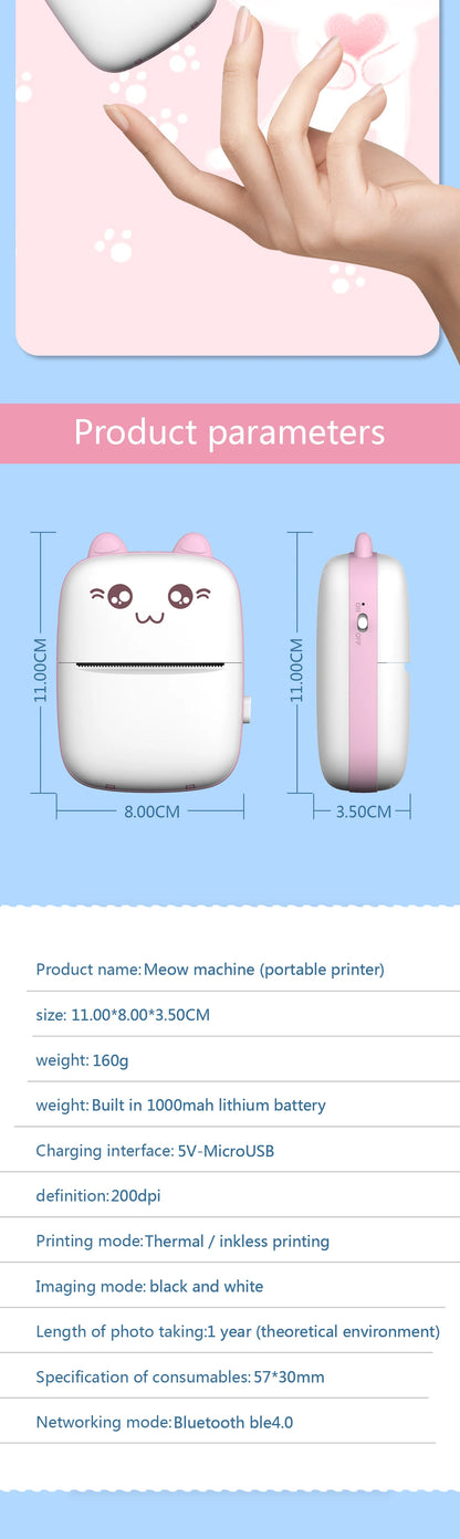 Portable Mini Bluetooth Photo Printer