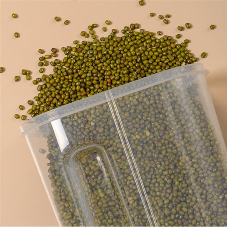 Double-Grid Cereal Storage Jar – Plastic Food Container with Lids for Grains & Cookies