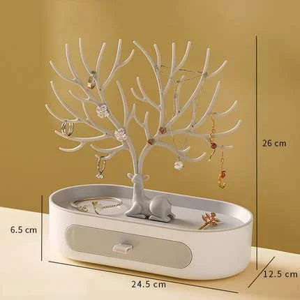 Jewelry Organizer Stand – Deer Antler Tray for Rings, Necklaces & Earrings