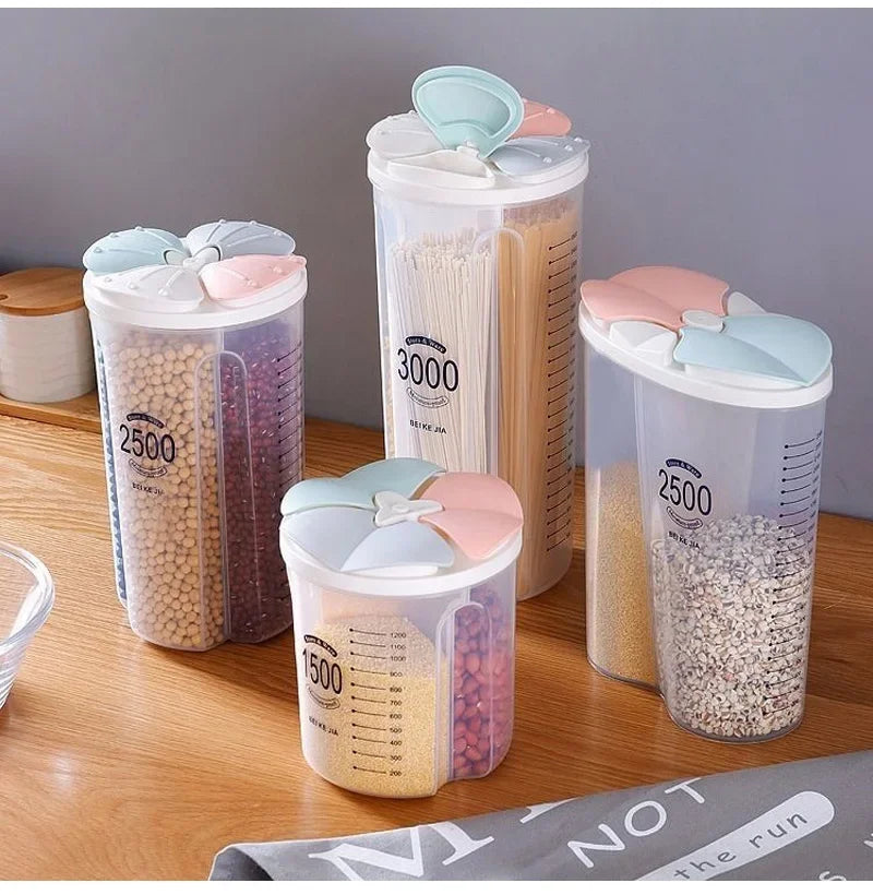 Grain Storage Box – Large-Capacity Multi-Grid Container with Moisture-Proof Sealed Lid