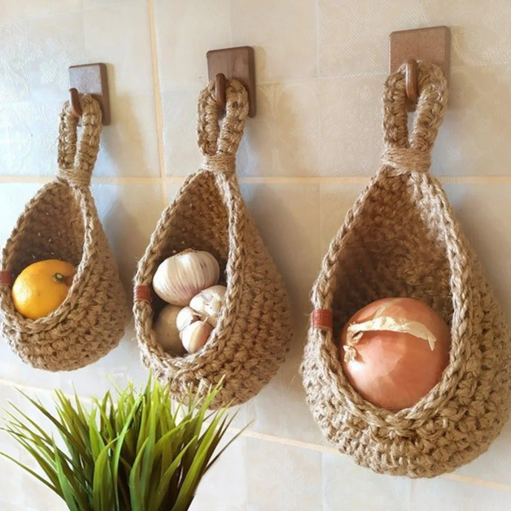 Handwoven Hanging Wall Basket