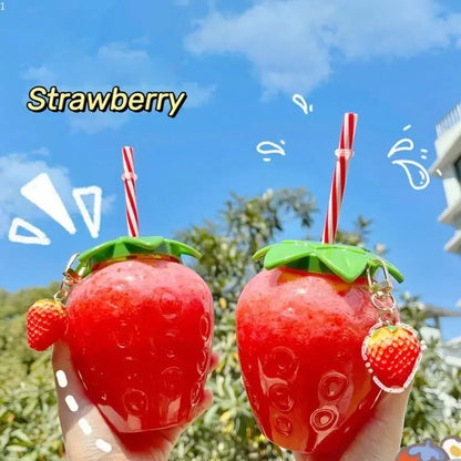 Strawberry Straw Water Bottle
