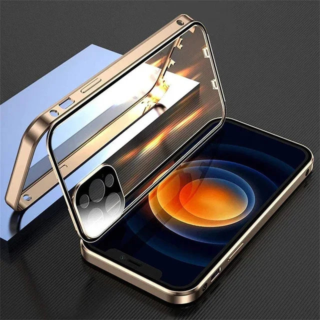 lear Magnetic Glass Case – 360° Protection for iPhone 12–16 Series