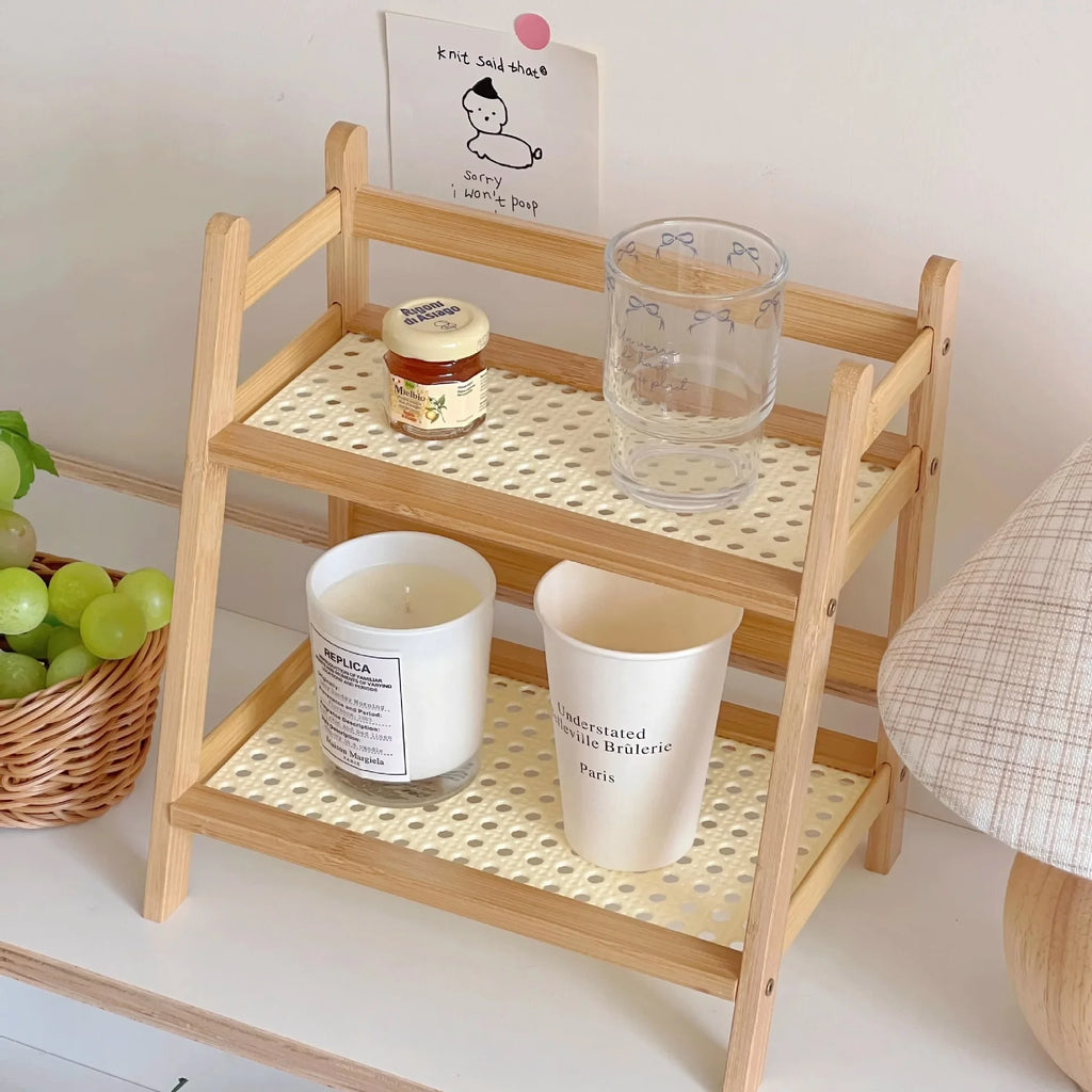 Bamboo Tiers Multipurpose Countertop Organizer – Coffee Cup & Home Storage Shelf